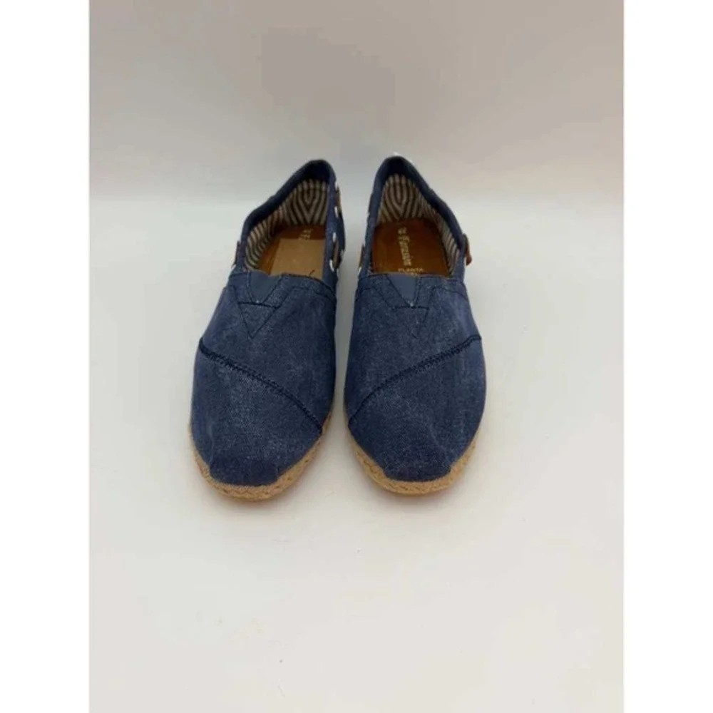 Slip-On Canvas Espadrille‎ Shoes Lightweight Flat Women - Blue - Size 38 US 7.5